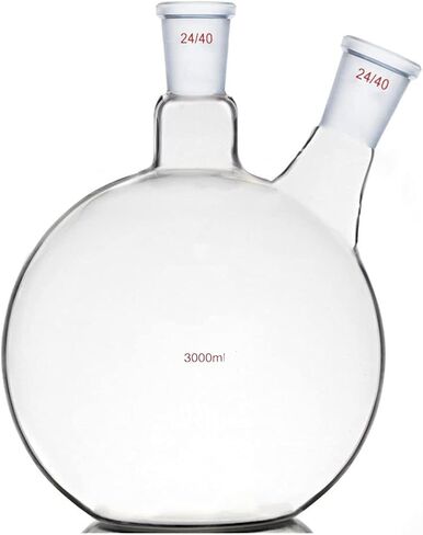 3000ml 24/40 2-Neck Flat Bottom Glass Flask Twins Two Necks Lab Vessel in Saudi Arabia