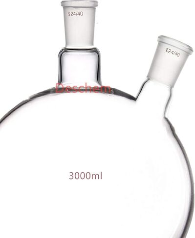 3000ml 24/40 2-Neck Flat Bottom Glass Flask Twins Two Necks Lab Vessel in Saudi Arabia