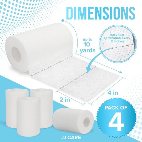 JJ Care Soft Surgical Tape [حزمة من 4] ، 4 "× 10 ياردة شريط طبي طي in Kuwait