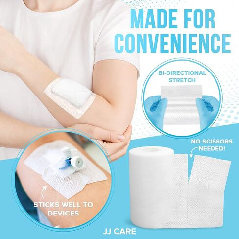 JJ Care Soft Surgical Tape [حزمة من 4] ، 4 "× 10 ياردة شريط طبي طي in Kuwait