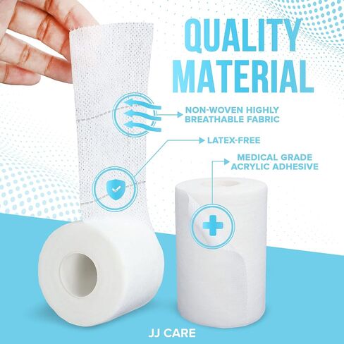 JJ Care Soft Surgical Tape [حزمة من 4] ، 4 "× 10 ياردة شريط طبي طي in Kuwait