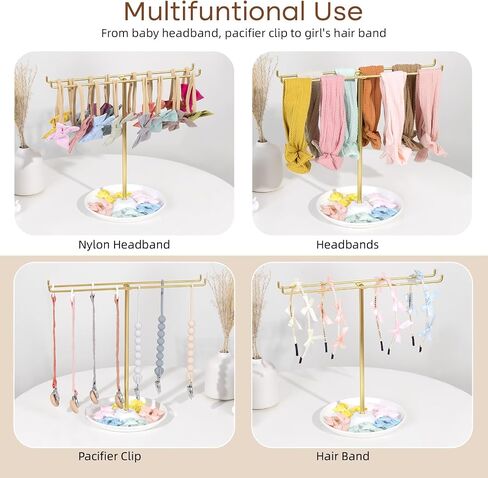 POVETIRE Baby Headband Holder Bow Organizer for Girs,Hair Ties Display Nylon Hairband Storage Head Wrap Stand Hair Accessories Organizer for Newborn Infant Toddler Kids in Kuwait