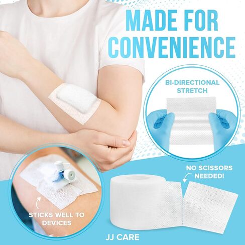 JJ CARE Soft Surgical Tape [Pack of 4], 4" x 10 Yards Soft Cloth Medical Tape for First Aid and Wound Care, Latex-Free, Breathable and Hypoallergenic Cloth Surgical Adhesive in Saudi Arabia