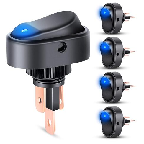 Nilight 5PCS LED Lighted Rocker Switch 12V Blue LED Illuminated ON Off Toggle 30A 3Pin SPST Oval Shaped 12mm Hole for Automotive Car Truck RV Motorcycles Marine Boats in Saudi Arabia