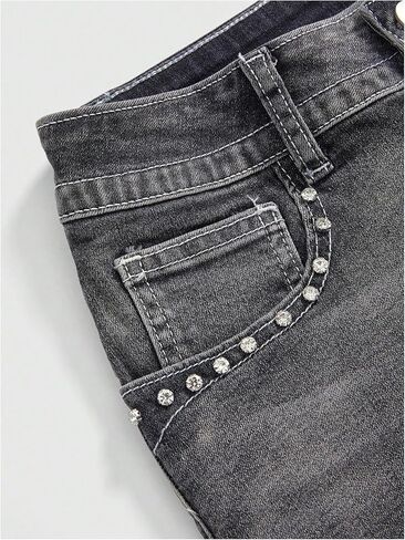 Soly Hux Women's Y2K Sparkly Jeans Geanny Mini Minim Shorts Music Music Festival Assival in Kuwait