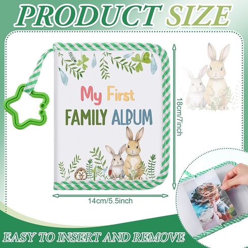 My First Family Album Holds 17 4x6 Pictures Baby Photo Album Soft Cloth Book Caterpillar Book for Newborn Toddler Memory Gift in Saudi Arabia