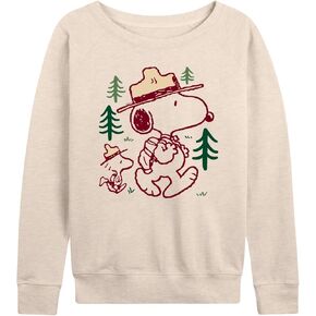 HYBRID APPAREL - Peanuts - Snoopy and Woodstock Hiking - Women's Lightweight French Terry Pullover in Saudi Arabia