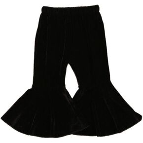 MBMSHEGH Kids Baby Girl Velvet Sequins Bell-Bottoms Pants Fall Ruffle Flare Sparkling Pant Trousers Leggings Toddler Clothes in Kuwait