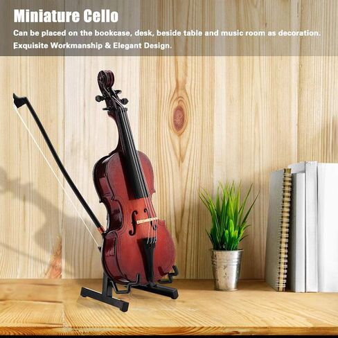 5.5In Wooden Miniature Cello Replica With Case Instrument Model Musical Gifts Ornaments Miniatura Violoncello,Violon,Violoncelle,Chello,Cello,Toy Cello,Miniature Cello,Miniaturen C in Saudi Arabia