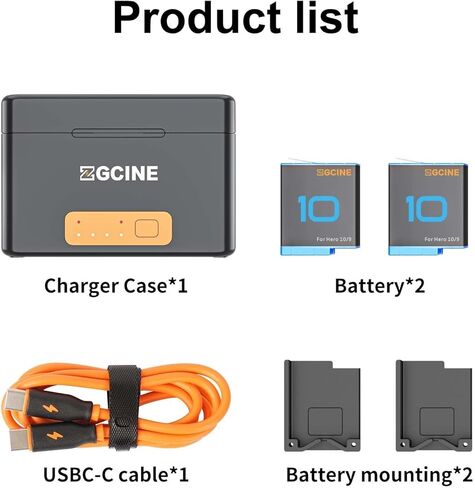 ZGCINE NP-BX1 Battery (2-Pack) with Rapid Dual Charger Case Build-in Battery for Sony ZV-1, Cyber-Shot DSC-RX100, DSC-RX100 II/III/M4/M5/M6/M7/IV/V/VI/VII/VA, DSC-RX100M II, HDR-CX405, Model: PS-BX-1 in Kuwait