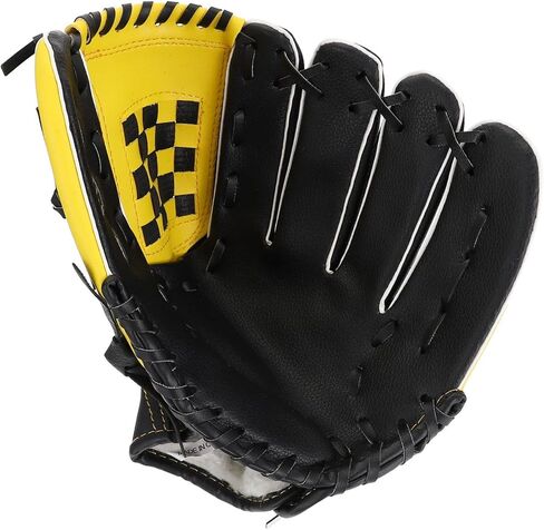 1pc Baseball Glove for Softball Pu Protective Glove Yellow Black Lightweight Design for Beginners and Competitions for Youth and Adult Use in Saudi Arabia