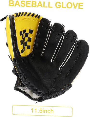 1pc Baseball Glove for Softball Pu Protective Glove Yellow Black Lightweight Design for Beginners and Competitions for Youth and Adult Use in Saudi Arabia