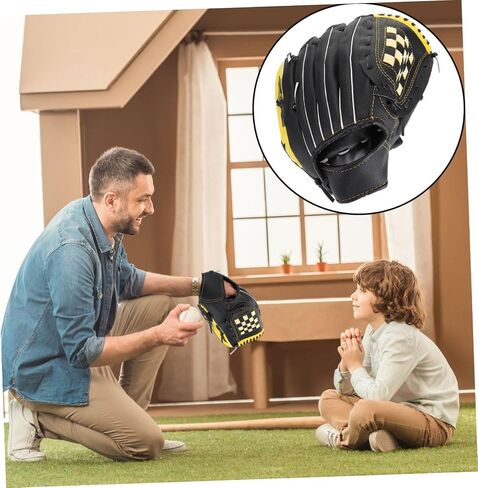 1pc Baseball Glove for Softball Pu Protective Glove Yellow Black Lightweight Design for Beginners and Competitions for Youth and Adult Use in Saudi Arabia