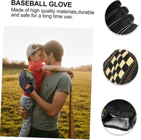 1pc Baseball Glove for Softball Pu Protective Glove Yellow Black Lightweight Design for Beginners and Competitions for Youth and Adult Use in Saudi Arabia