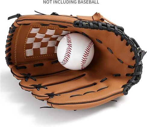Outdoor Sports Solid Color Baseball Gloves Softball Practice Equipment Right Hand Suitable for Adult Men and Women Training, can be Used in stadiums and stadiums, Brown 10.5/11.5/12.5 inches in Saudi Arabia