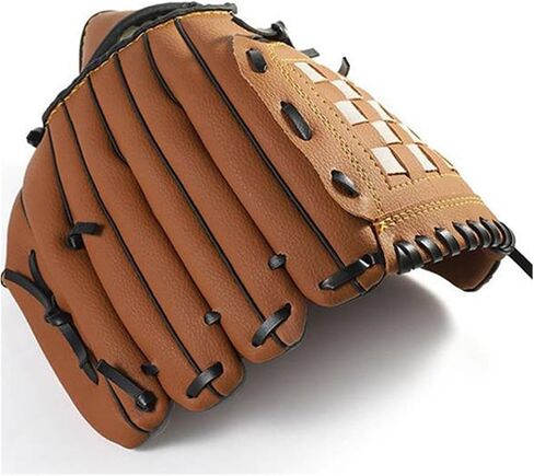 Outdoor Sports Solid Color Baseball Gloves Softball Practice Equipment Right Hand Suitable for Adult Men and Women Training, can be Used in stadiums and stadiums, Brown 10.5/11.5/12.5 inches in Saudi Arabia