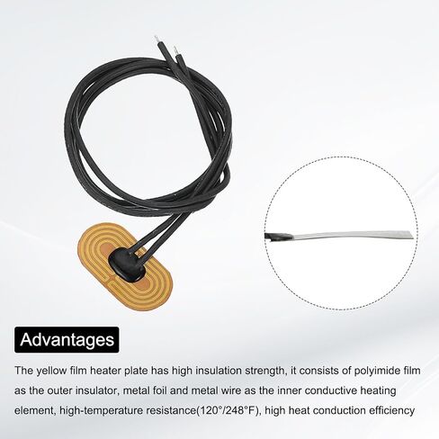 MECCANIXITY 5pcs Heater Film Heating Plate, 2.8W 5V Polyimide Heat Pad Adhesive PI Heater Elements Film 34mmx18.2mm Heater Strip for Constant Temperature in Saudi Arabia