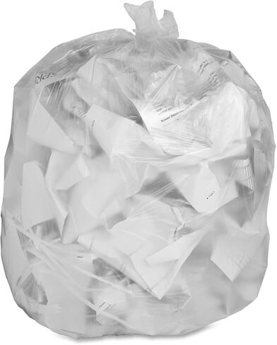 Genuine Joe GJO01010 Low-Density Trash Can Liner, 10 Gallon Capacity, 24" Length x 23" Width x 0.60 mil Thickness, Clear (Box of 500) in Saudi Arabia