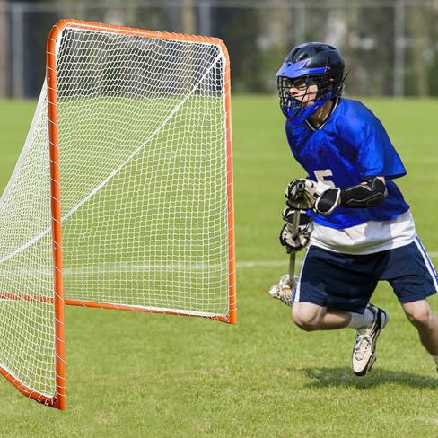PGL 6x6ft تنظيم Lacrosse الهدف ، الهدف القابل للطي ، شبكة تدريب لاكروس ، هدف لاكروس المحمول ، إطار برتقالي مع شباك بيضاء ، قابلة للطي وقابلة للإزالة in Kuwait