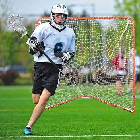 PGL 6x6ft تنظيم Lacrosse الهدف ، الهدف القابل للطي ، شبكة تدريب لاكروس ، هدف لاكروس المحمول ، إطار برتقالي مع شباك بيضاء ، قابلة للطي وقابلة للإزالة in Kuwait