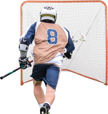 PGL 6x6ft تنظيم Lacrosse الهدف ، الهدف القابل للطي ، شبكة تدريب لاكروس ، هدف لاكروس المحمول ، إطار برتقالي مع شباك بيضاء ، قابلة للطي وقابلة للإزالة in Kuwait