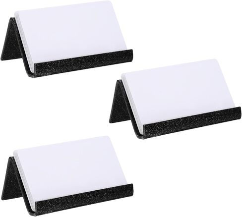 UXCELL 3PCS حامل بطاقة العمل للمكتب ، Acrylic bling اسم عمل البطاقة منظم بطاقة سطح المكتب معرض معرض للمكتب المنزل ، الأزرق in Saudi Arabia