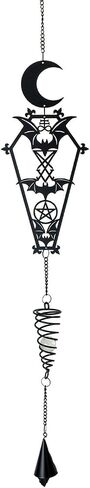 Pacific Giftware from The Crypt Gothic Hanging Decoration by Alchemy Gothic Crescent Moon Bats and Pentagram Design Perfect for Outdoor Halloween Decor or Year Round Gothic Decor 28" Tall in Saudi Arabia