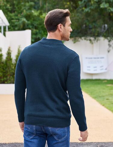 COOFANDY Men Mock Neck Button Sweater Casual Knitted Sweaters Fashion Henley Sweater in Kuwait