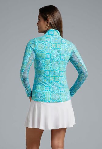 IBKUL ATHLEISURE ارتداء أشعة الشمس واقي UPF 50+ ICEFIL التبريد-طباعة الأكمام الطويلة. in Saudi Arabia