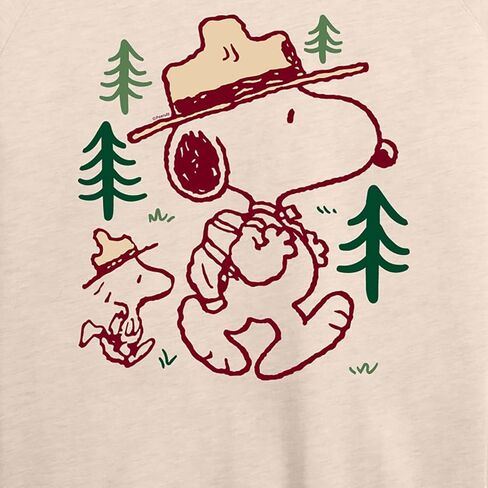 HYBRID APPAREL - Peanuts - Snoopy and Woodstock Hiking - Women's Lightweight French Terry Pullover in Saudi Arabia