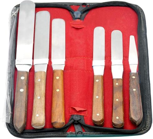 6-Piece Wooden Handled Straight Spatula Set + CASE in Saudi Arabia