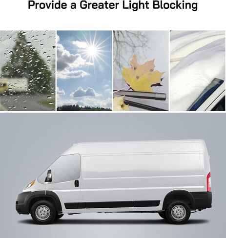 Windshield Cover for Mercedes Sprinter 2007-2024 Motorhome, Front Window Sunshade Cover & Privacy Shield, White with Mirror Cutouts in Saudi Arabia
