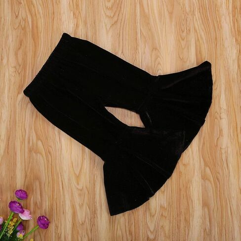 MBMSHEGH Kids Baby Girl Velvet Sequins Bell-Bottoms Pants Fall Ruffle Flare Sparkling Pant Trousers Leggings Toddler Clothes in Kuwait