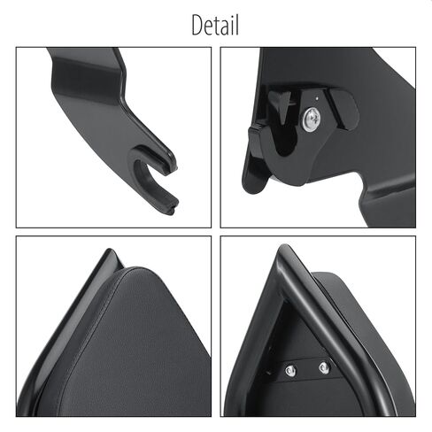 دراجة نارية Sissy Bar Argage Rack Kit لـ Harley Touring 2009-2024 Street Glide Road Road Glide Electra Glide ، مسند الظهر + كومبو رف الأمتعة الخلفي (أسود) in Kuwait