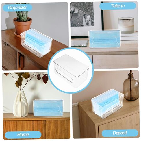 موزع القفازات ، 7.35x4.32x3.81in صندوق قفاز مثبت على الحائط مع غطاء ، صندوق تخزين قناع سطح المكتب لشركة المكتب المنزلي in Kuwait