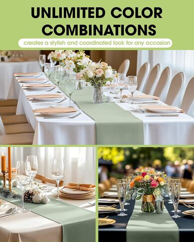 Pureegg Gold Plastic Table Runners - 10 Pack, 14'' x 108'', Water Resistant & Disposable Centerpiece Decorations for Table Cloth, Wedding, Birthday, Holiday, Baby Shower, Party, Home Decor in Kuwait