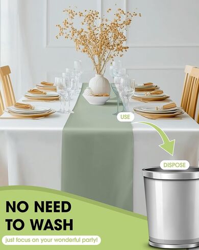 Pureegg Gold Plastic Table Runners - 10 Pack, 14'' x 108'', Water Resistant & Disposable Centerpiece Decorations for Table Cloth, Wedding, Birthday, Holiday, Baby Shower, Party, Home Decor in Kuwait
