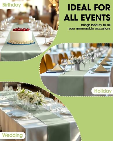 Pureegg Gold Plastic Table Runners - 10 Pack, 14'' x 108'', Water Resistant & Disposable Centerpiece Decorations for Table Cloth, Wedding, Birthday, Holiday, Baby Shower, Party, Home Decor in Kuwait