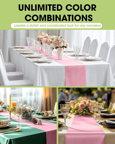 Pureegg Gold Plastic Table Runners - 10 Pack, 14'' x 108'', Water Resistant & Disposable Centerpiece Decorations for Table Cloth, Wedding, Birthday, Holiday, Baby Shower, Party, Home Decor in Kuwait