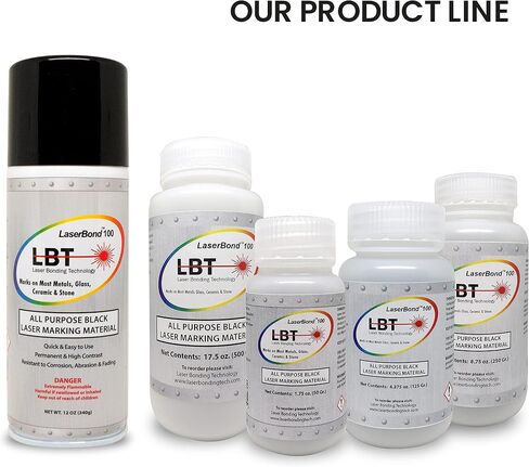 LASERBOND 100 Aerosol Black Laser Targing Swark 12 Oz 12 Pack ، متوافق مع الصمام الثنائي الألياف CO2 ودافع الليزر YAG ، علامات دائمة على الحجر الزجاجي المعدني والسيراميك in Saudi Arabia
