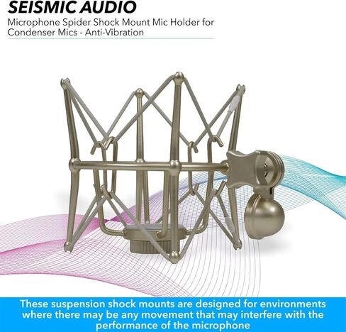 Seismic Audio - SA-MSM04 - Microphone Spider Shock Mount Mic Holder for Condenser Mics - Anti-Vibration in Saudi Arabia