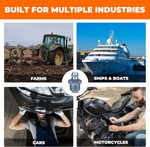 100pcs تجهيزات الشحوم تشكيلة ، 18 أحجام أساسية sae و metric zerk styptings kit - تشمل غير NPT 1/4 "1/8" M6 M8 M10 ، على التوالي 45 درجة 90 درجة لدافع الشحوم in Kuwait