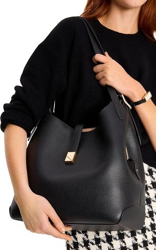 kate spade new york Deco Pebbled Leather Large Shoulder Bag, Parisian Navy in Kuwait