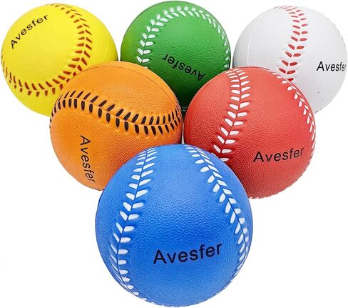 Avesfer Practice Foam Softballs 11 inch with Mesh Bag Soft Oversize Foam Baseballs Safely Training Batting Hitting Ball and Fielding Indoor Outdoor for Kids Teenager Players Pack 6 in Kuwait