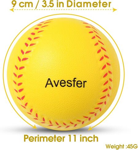 Avesfer Practice Foam Softballs 11 inch with Mesh Bag Soft Oversize Foam Baseballs Safely Training Batting Hitting Ball and Fielding Indoor Outdoor for Kids Teenager Players Pack 6 in Kuwait