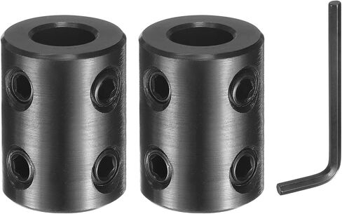 UXCELL 2 PCS RAPLING ، 3/8 "Bore 3/4" OD 1 "طول الصلب المطلي بالأكسيد الأسود الطول مع مفتاح سداسي لعجلة محرك الطابعات ثلاثية الأبعاد (4 مسامير كل قطعة) in Saudi Arabia
