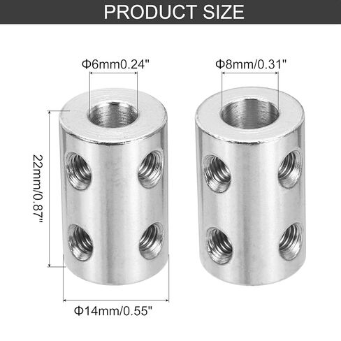 Meccanixity اقتران المسمار الصارم 4 مم إلى 4 مم موصل مقرنة عمود L22mm x D14mm موصل مفصل الصلب مجموعة من الطابعات ثلاثية الأبعاد DIY مع 20 مسامير ، والفضة ، 5pack in Kuwait