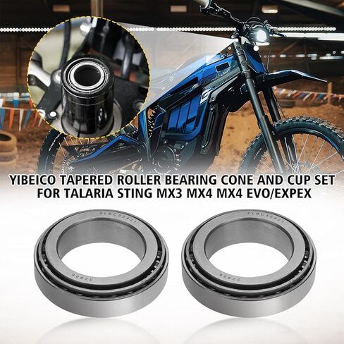 مدبب الأسطوانة المحمولة مخروط وكوب من أجل Talaria Sting Mx3 Mx4 Mx4 Evo/Expex ، محمل Taper Taper Chrome ، مجموعة مخروطية للتاباريا in Saudi Arabia