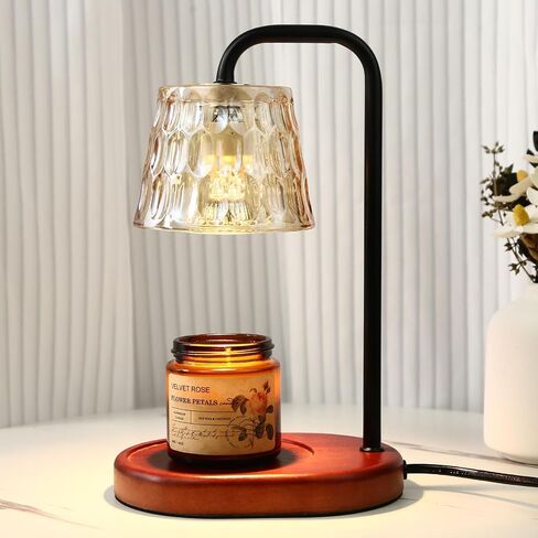Candle Warmer Lamp Burner for Soy Jar Candles with Timer &Dimmer, Wax Candle Melts Warmer Light for Home Room Decor, Modern Candle Heater with Glass Lampshade for Scented Wax (Golden) in Kuwait