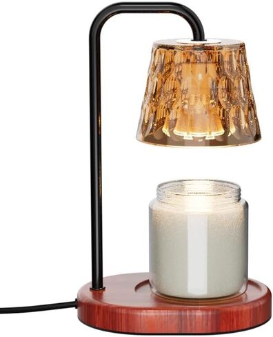 Candle Warmer Lamp Burner for Soy Jar Candles with Timer &Dimmer, Wax Candle Melts Warmer Light for Home Room Decor, Modern Candle Heater with Glass Lampshade for Scented Wax (Golden) in Kuwait